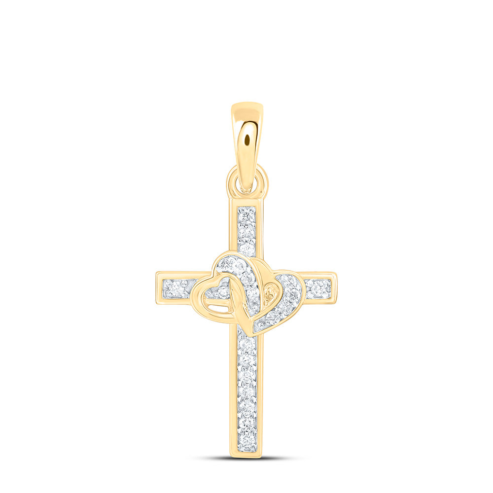 1/12CTW-NAT DIA CN GIFT HEART CROSS PENDANT Daisy Joyeria