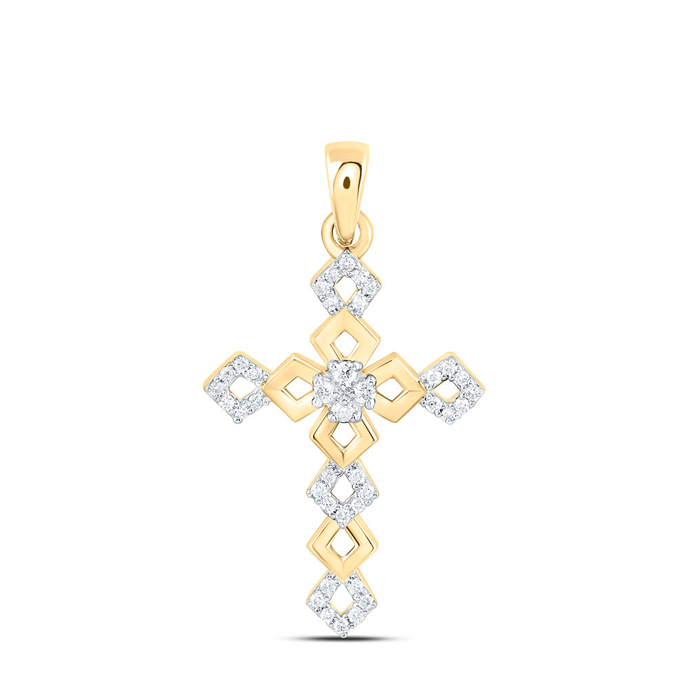 1/8CTW-NAT DIA CN FASHION CROSS PENDANT Daisy Joyeria