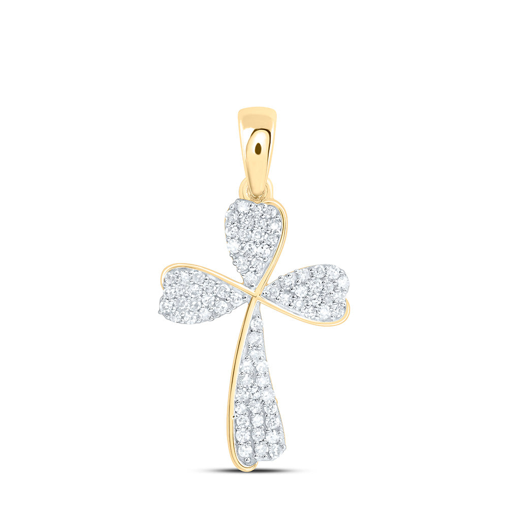 1/4CTW-NAT DIA NK FASHION CROSS PENDANT Daisy Joyeria