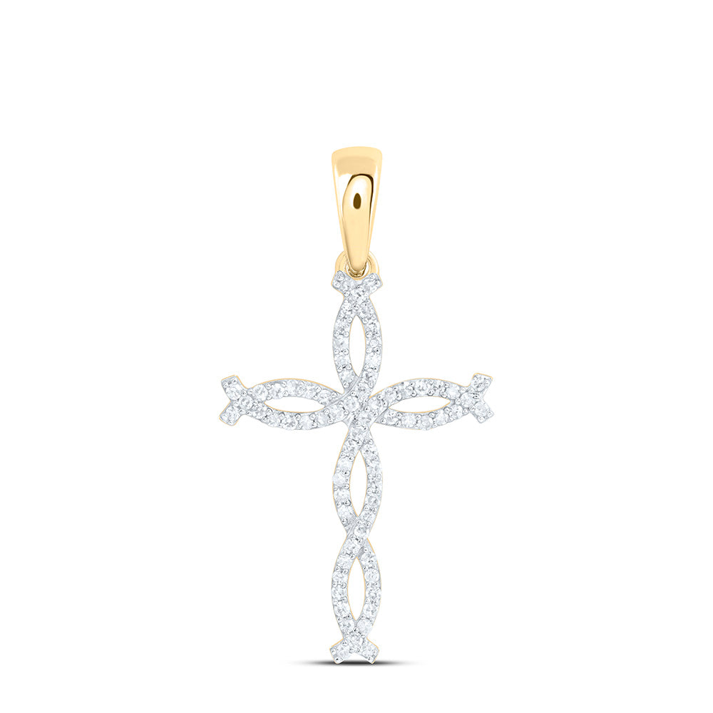 1/5CTW-NAT DIA NK FASHION CROSS PENDANT Daisy Joyeria