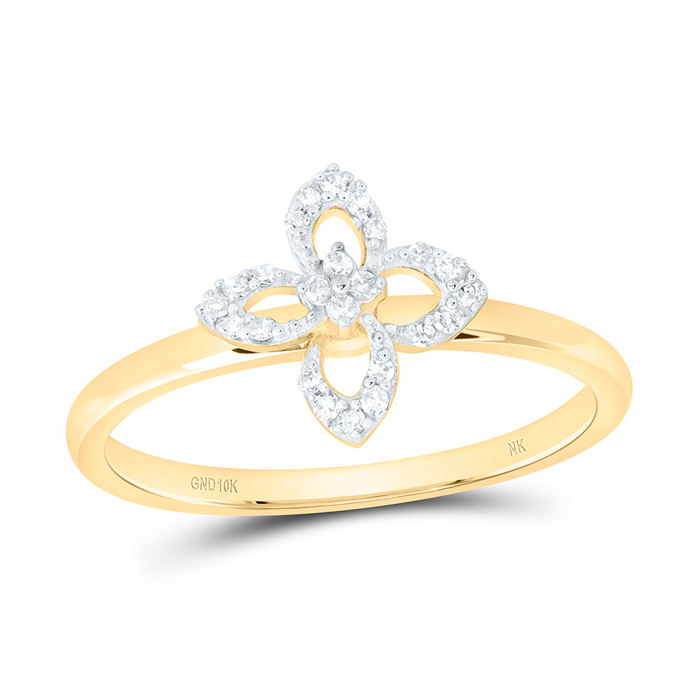 1/12CTW-NAT DIA NK FASHION FLOWER RING Daisy Joyeria