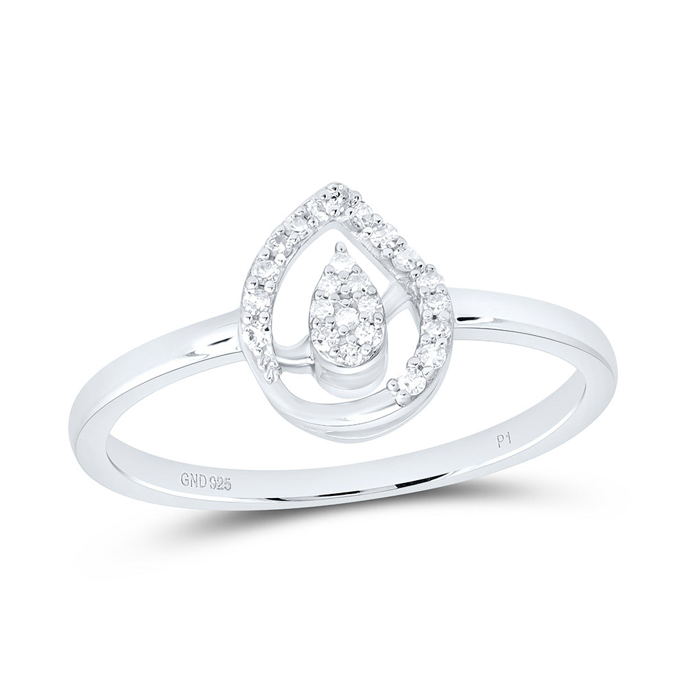 1/10CTW-NAT DIA P1 GIFT PEAR RING Daisy Joyeria