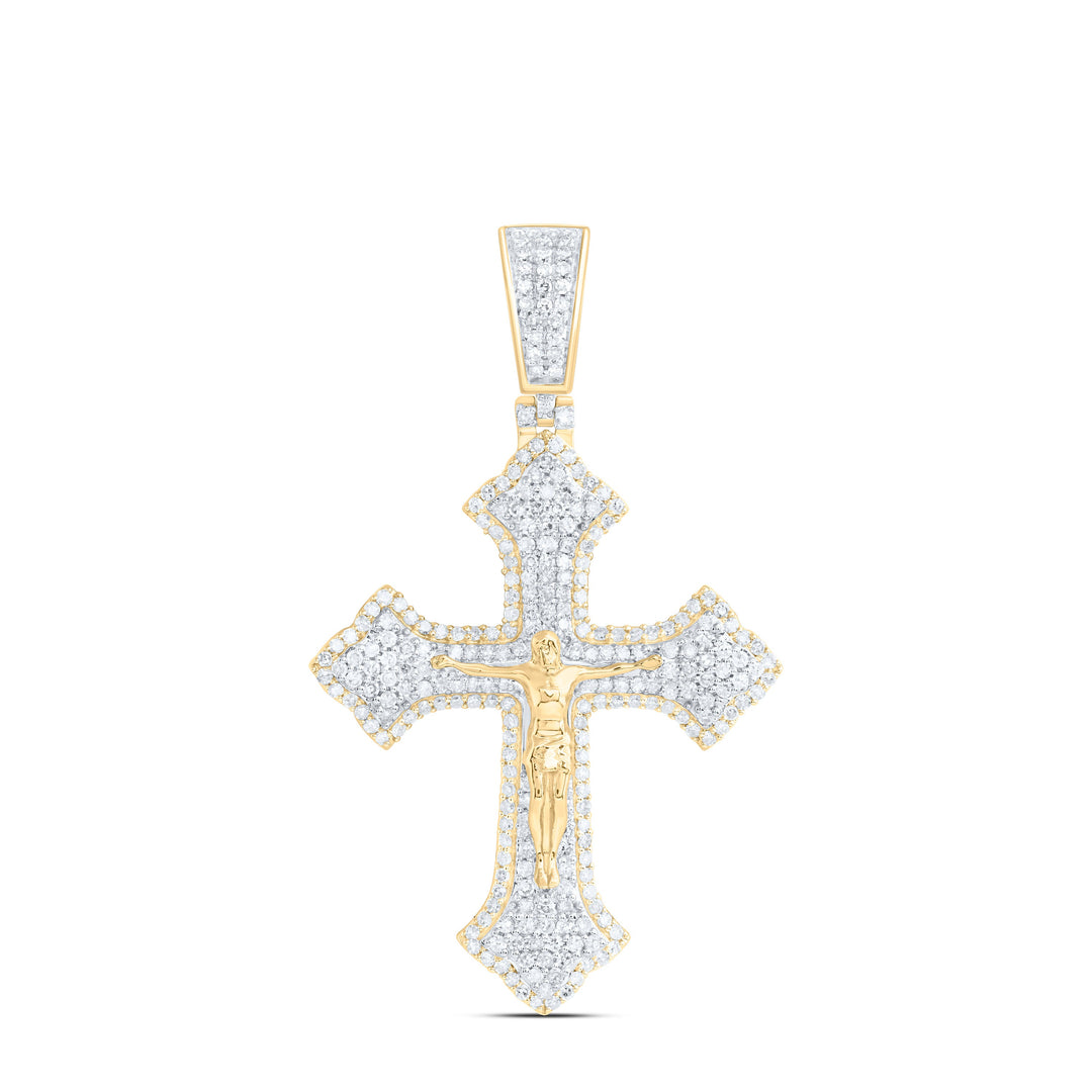 1CTW-NAT DIA NK CROSS MENS CHARM Daisy Joyeria