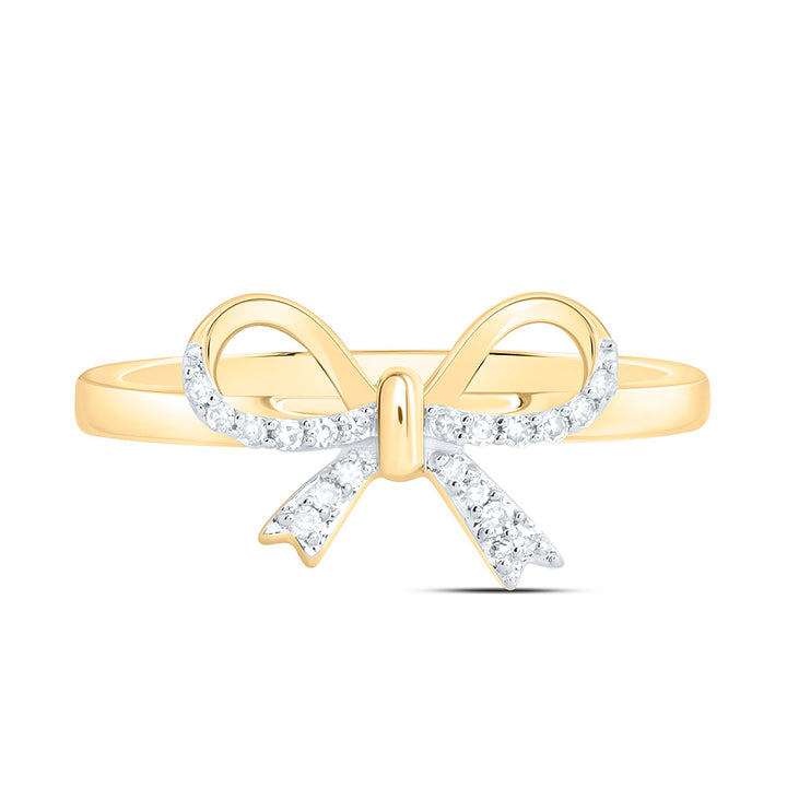 1/12CTW-NAT DIA NK GIFT BOW RING Daisy Joyeria