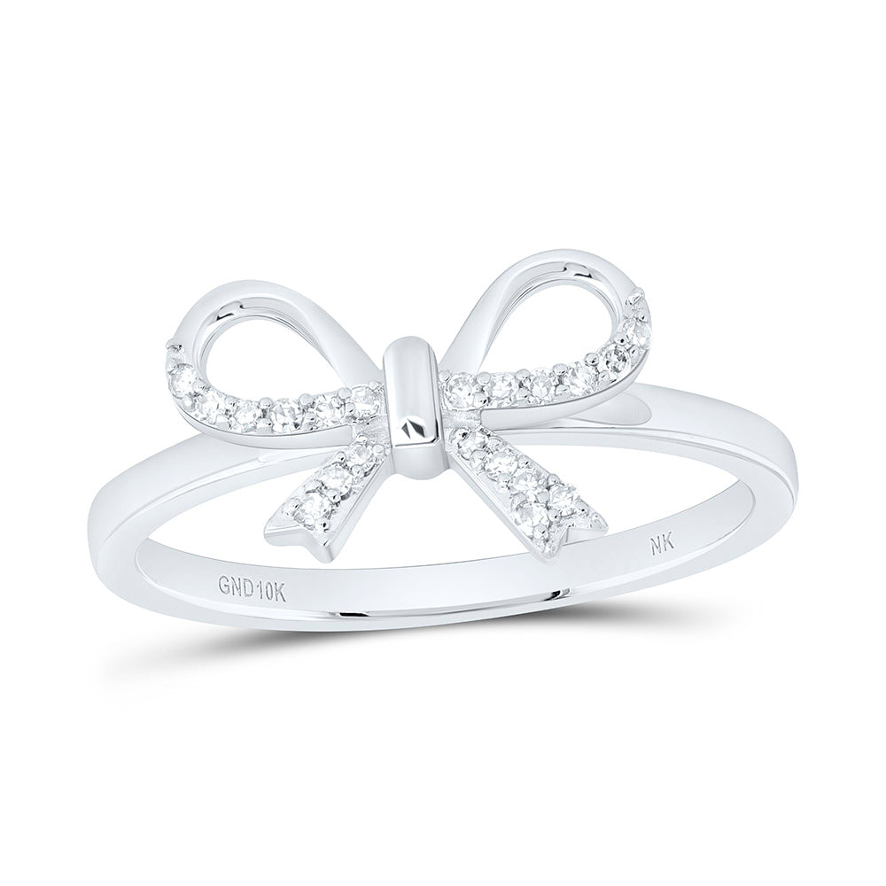 1/12CTW-NAT DIA NK GIFT BOW RING Daisy Joyeria
