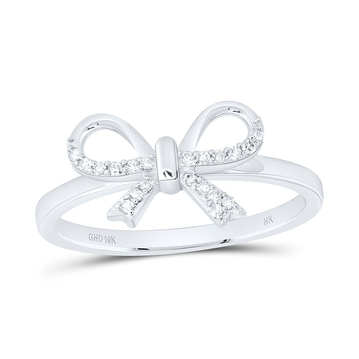 1/12CTW-NAT DIA NK GIFT BOW RING Daisy Joyeria