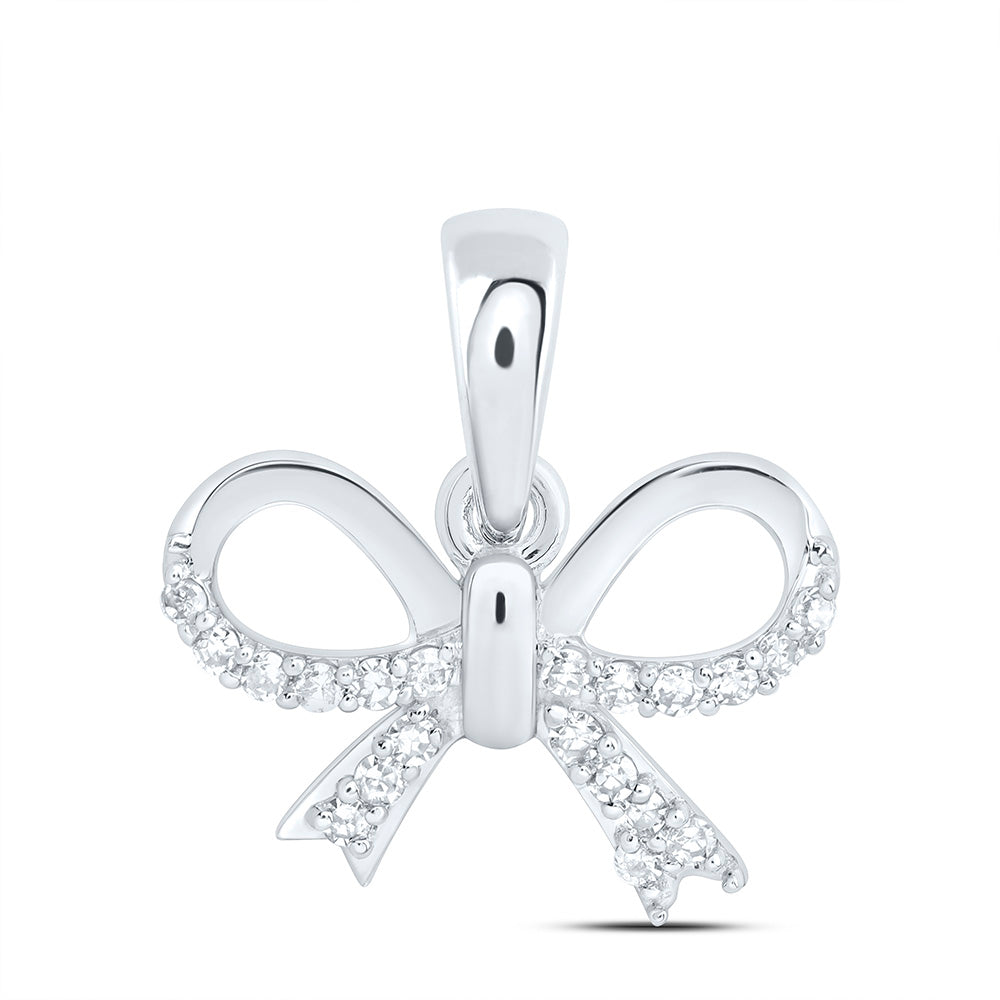 1/12CTW-NAT DIA NK GIFT BOW PENDANT Daisy Joyeria
