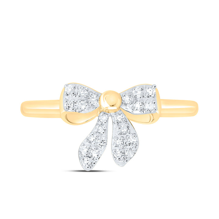 1/10CTW-NAT DIA NK GIFT BOW RING Daisy Joyeria