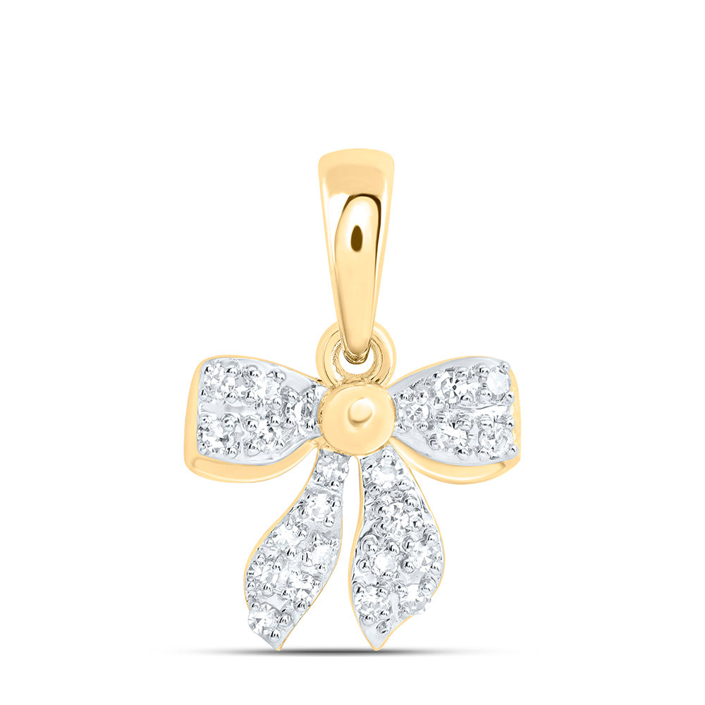 1/10CTW-NAT DIA NK GIFT BOW PENDANT Daisy Joyeria