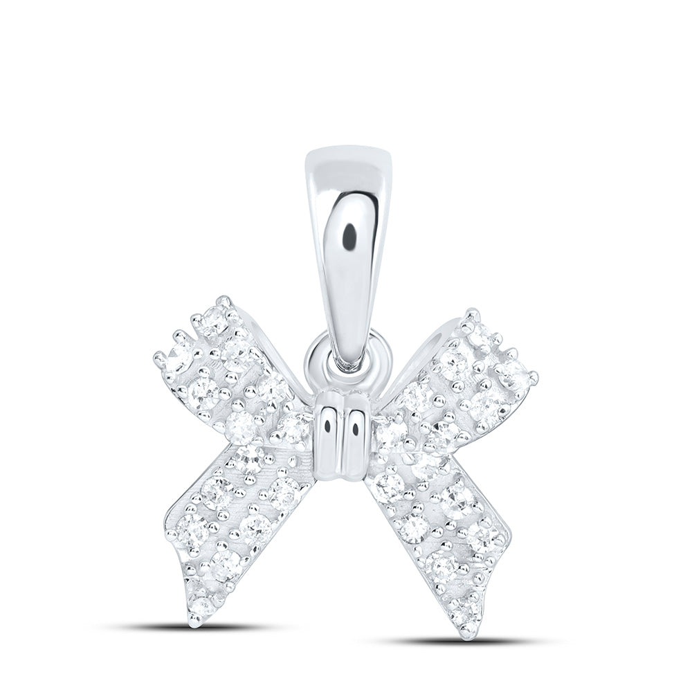 1/10CTW-NAT DIA P1 GIFT BOW PENDANT Daisy Joyeria