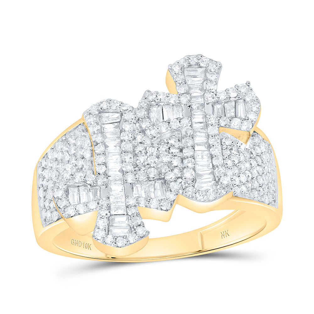 1 CTW-NAT DIA NK CROSS MENS RING Daisy Joyeria