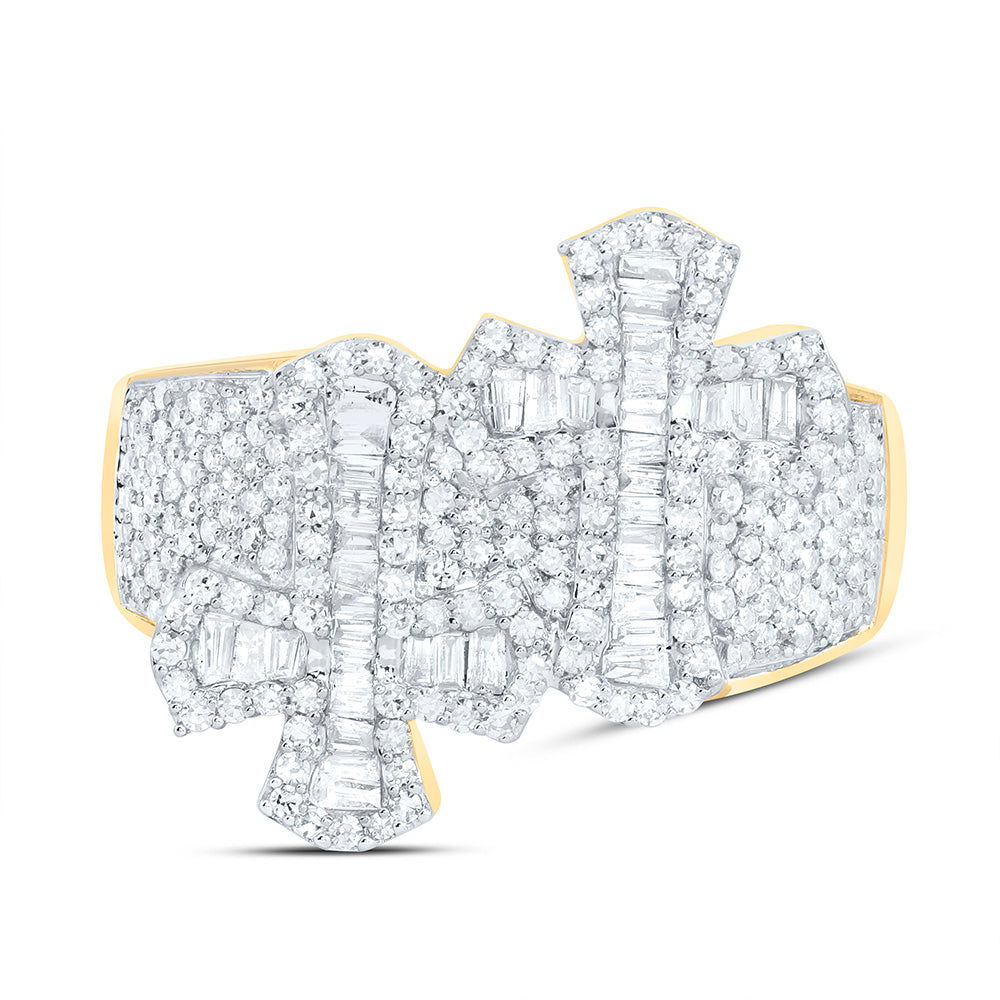 1 CTW-NAT DIA NK CROSS MENS RING Daisy Joyeria
