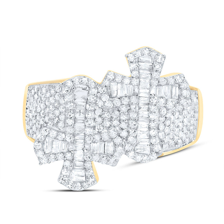 1 CTW-NAT DIA NK CROSS MENS RING Daisy Joyeria