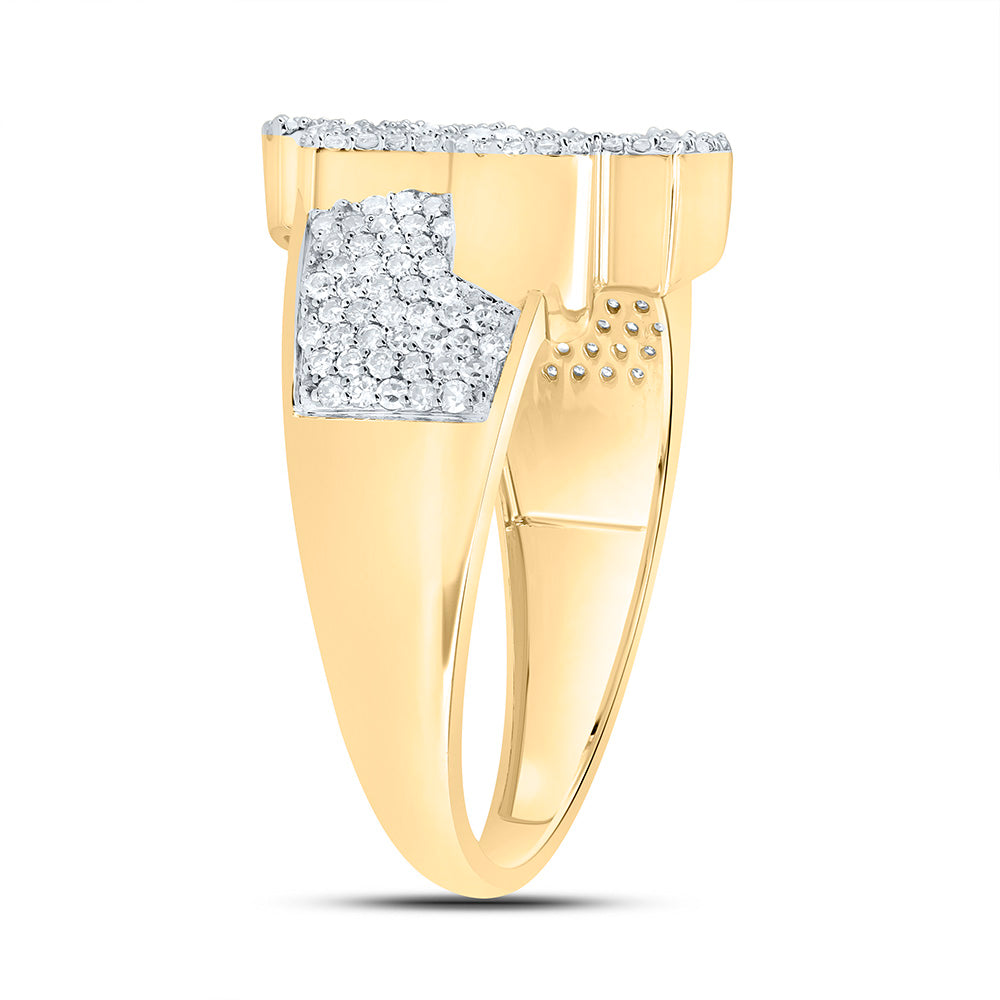 1 CTW-NAT DIA NK CROSS MENS RING Daisy Joyeria