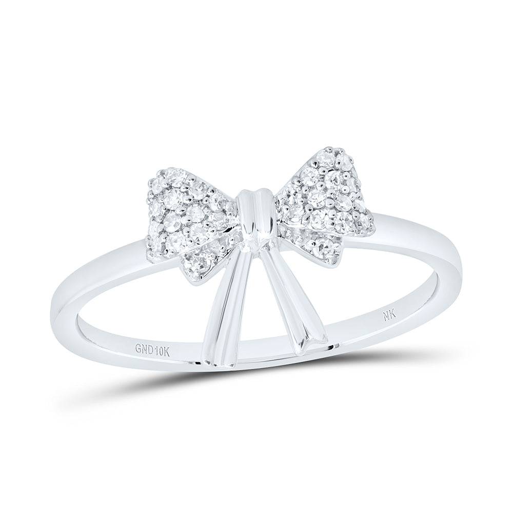 1/8CTW-NAT DIA NK GIFT BOW RING Daisy Joyeria