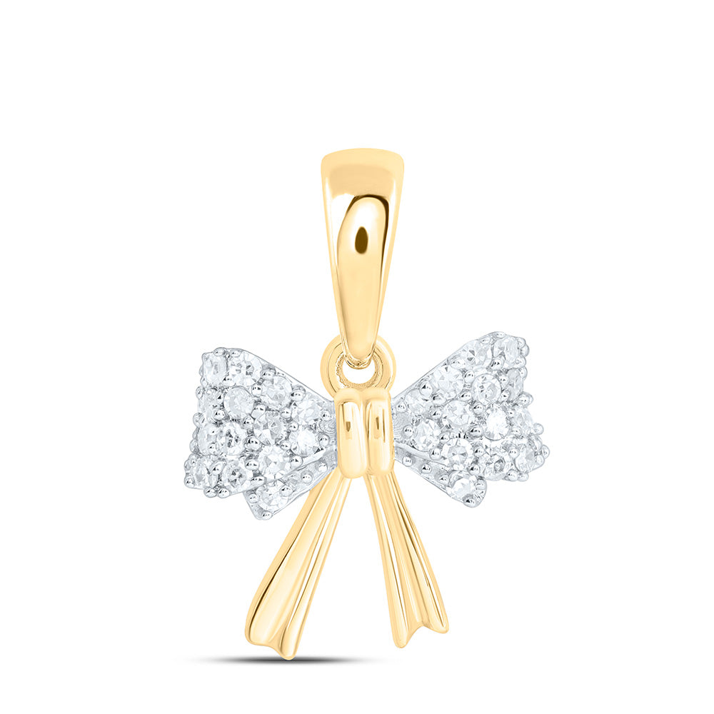 1/8CTW-NAT DIA NK GIFT BOW PENDANT Daisy Joyeria
