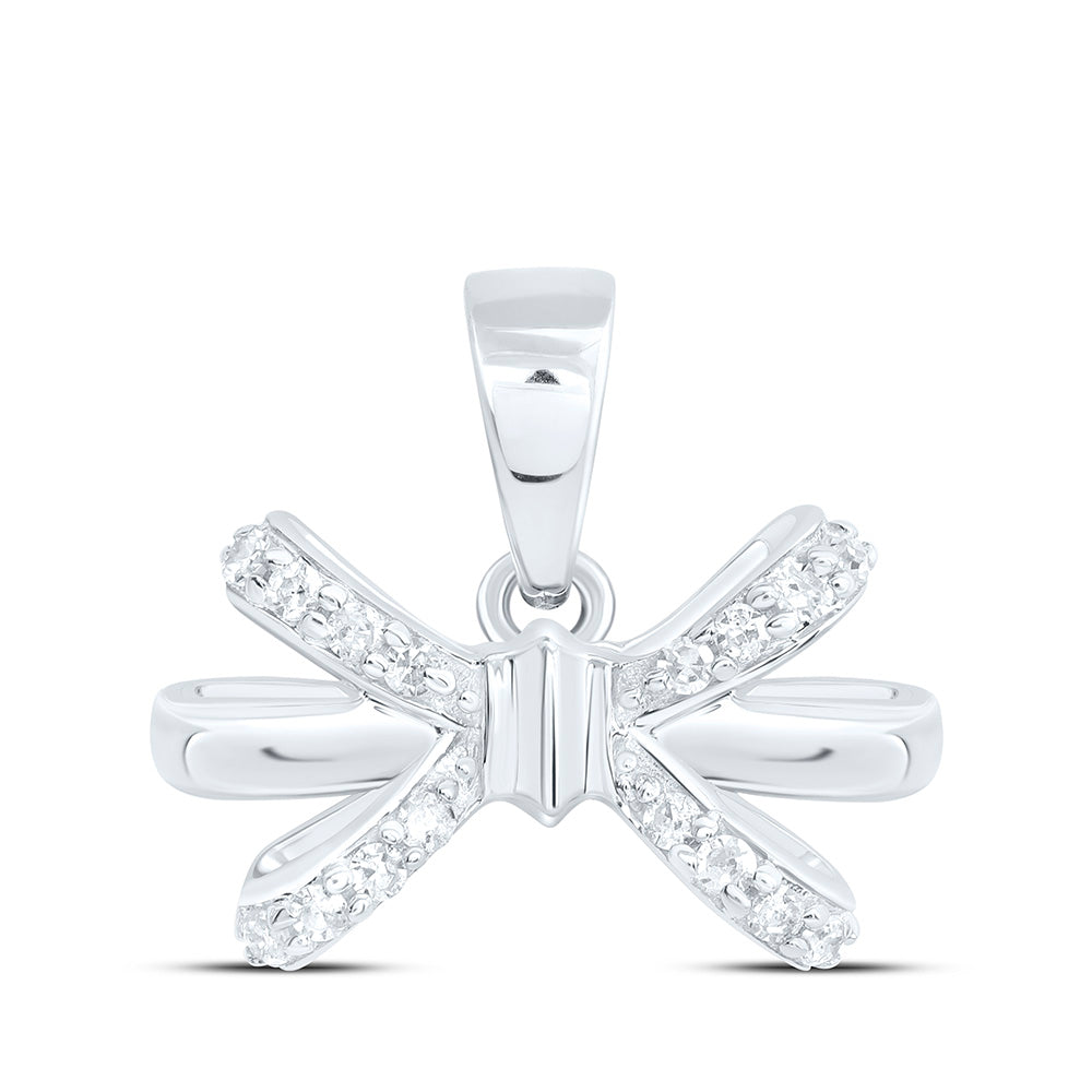 1/20CTW-NAT DIA P1 GIFT BOW PENDANT Daisy Joyeria