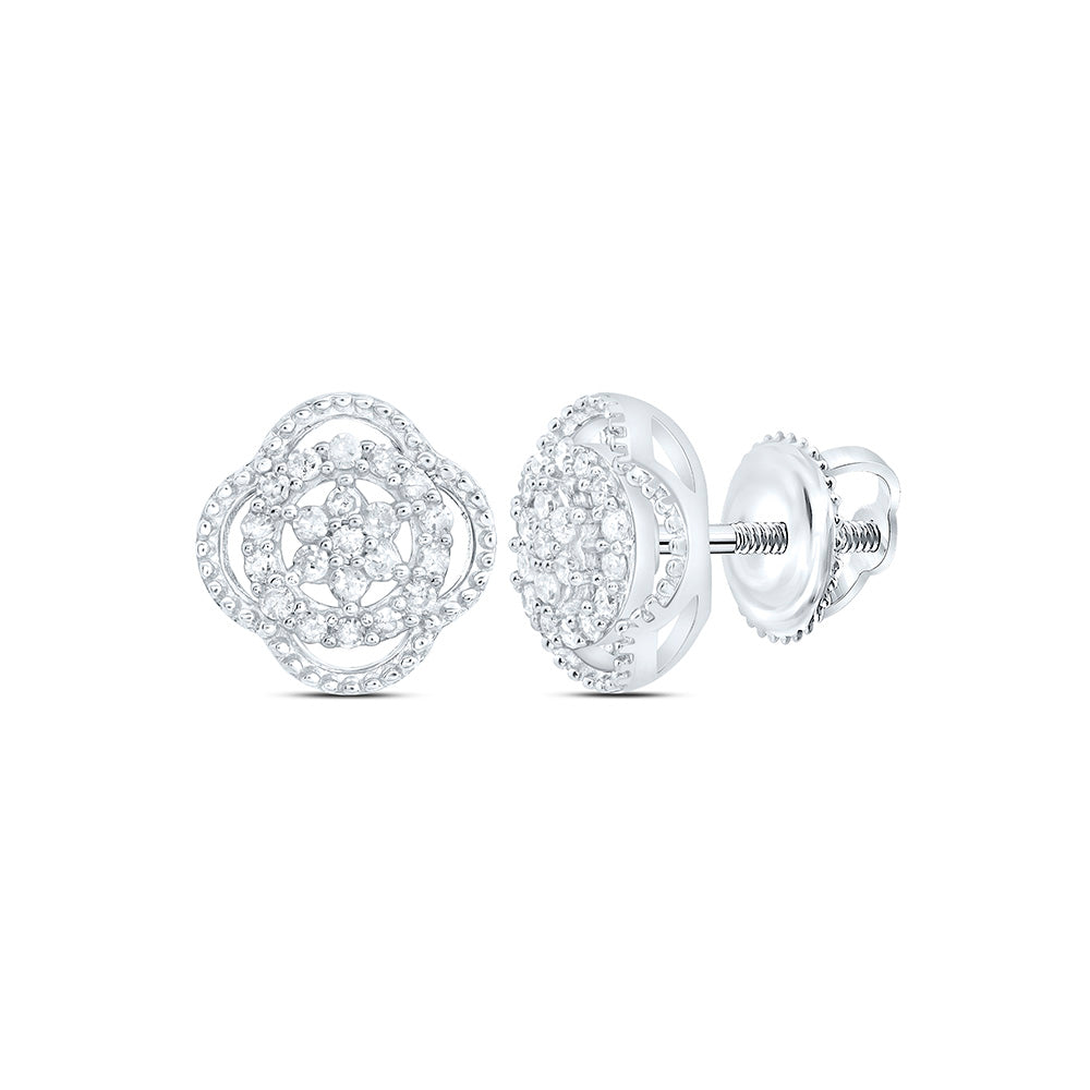 1/6CTW-NAT DIA P1 GIFT CLOVER EARRING Daisy Joyeria