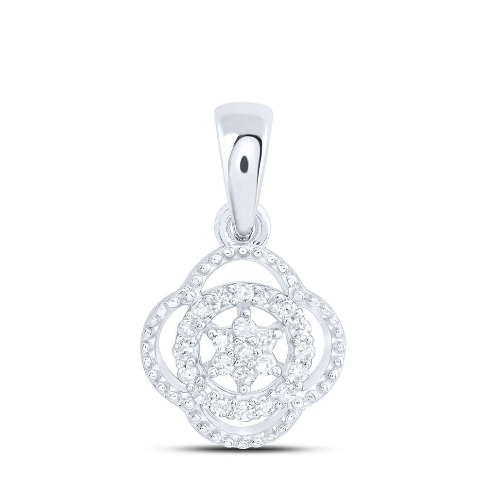 1/10CTW-NAT DIA P1 GIFT CLOVER PENDANT Daisy Joyeria