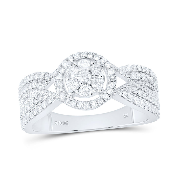 1/2CTW-NAT DIA NK FASHION ROUND RING Daisy Joyeria
