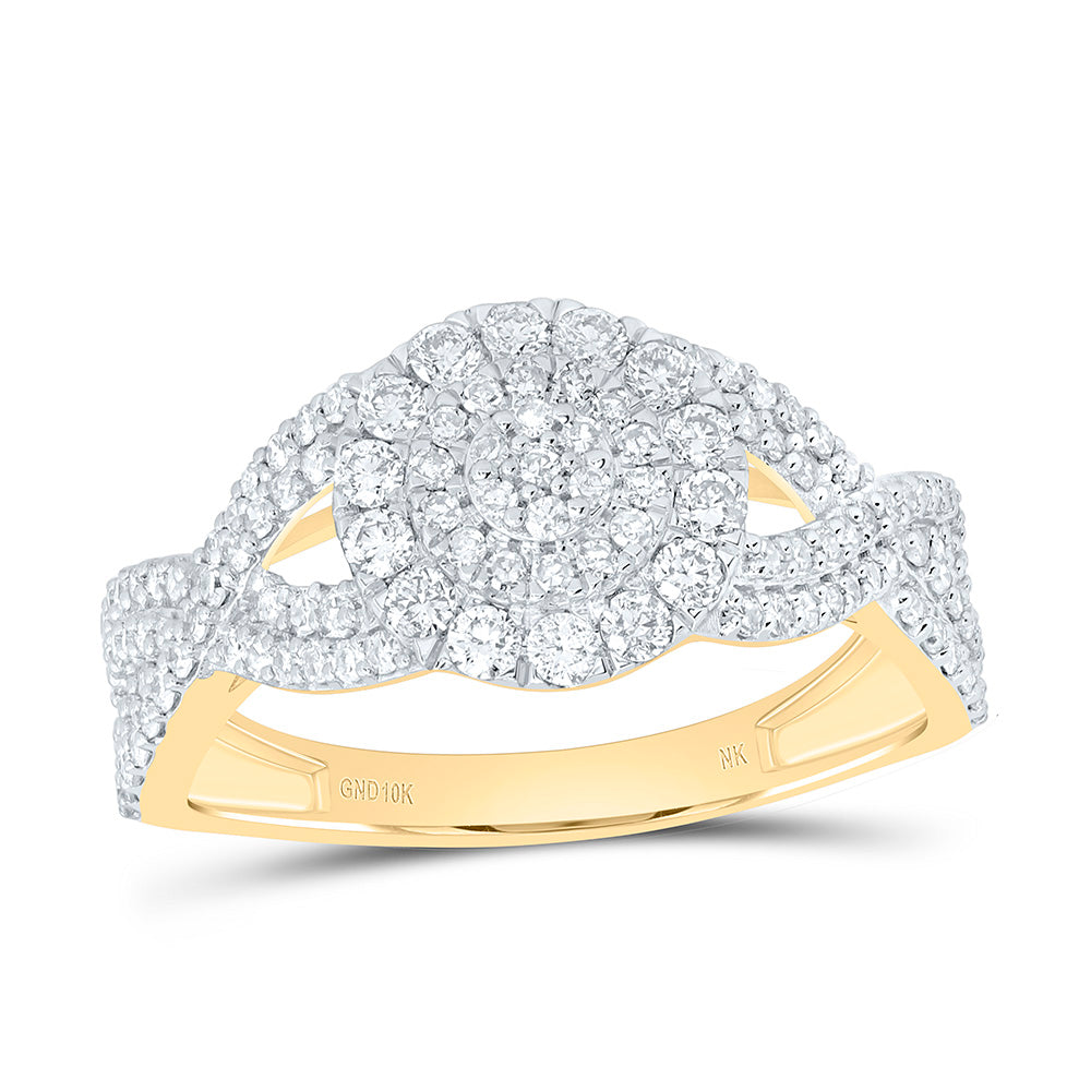 5/8CTW-NAT DIA NK FASHION ROUND RING Daisy Joyeria
