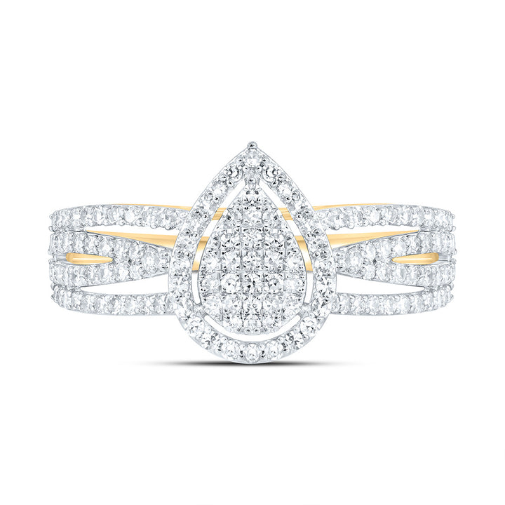1/2CTW-NAT DIA NK FASHION PEAR RING Daisy Joyeria