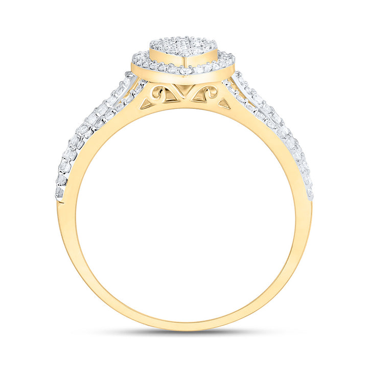1/2CTW-NAT DIA NK FASHION PEAR RING Daisy Joyeria