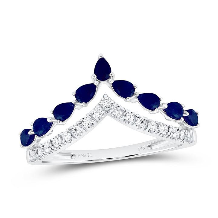1/5CTW-NAT DIA ANA M 3/4CT-PS-BS NAT GEM PEAR RING Daisy Joyeria