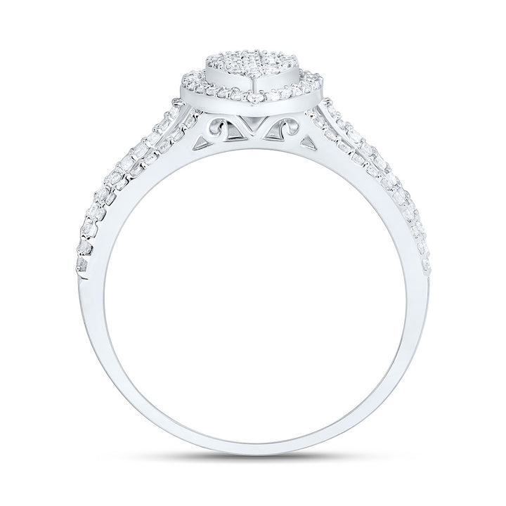 1/2CTW-NAT DIA NK FASHION PEAR RING Daisy Joyeria