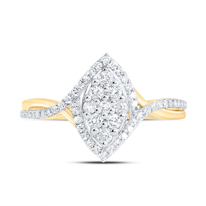 3/8CTW-NAT DIA NK FASHION MARQUISE RING Daisy Joyeria