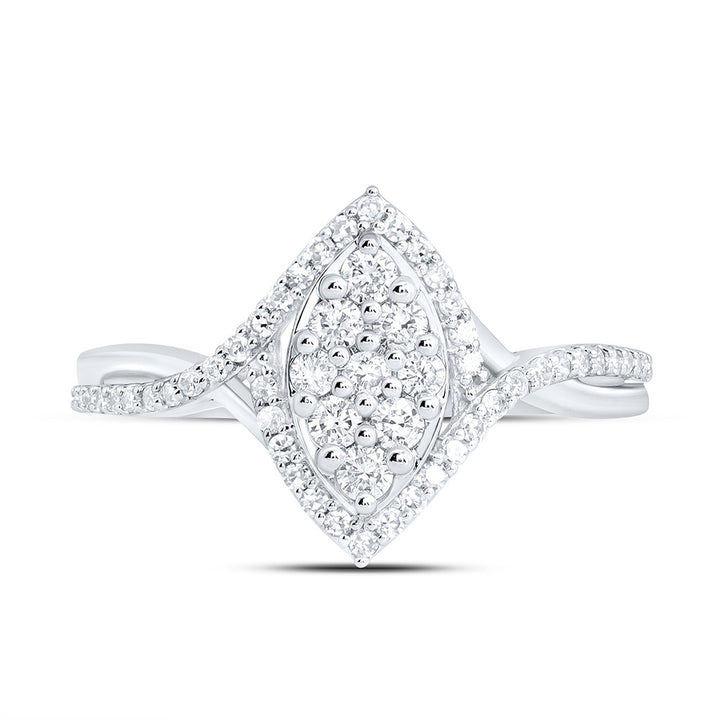 3/8CTW-NAT DIA NK FASHION MARQUISE RING Daisy Joyeria