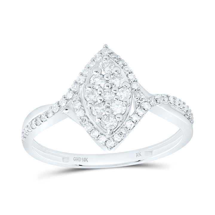 3/8CTW-NAT DIA NK FASHION MARQUISE RING Daisy Joyeria