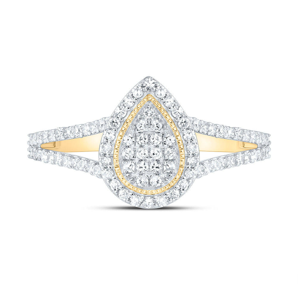 1/3CTW-NAT DIA NK FASHION PEAR RING Daisy Joyeria