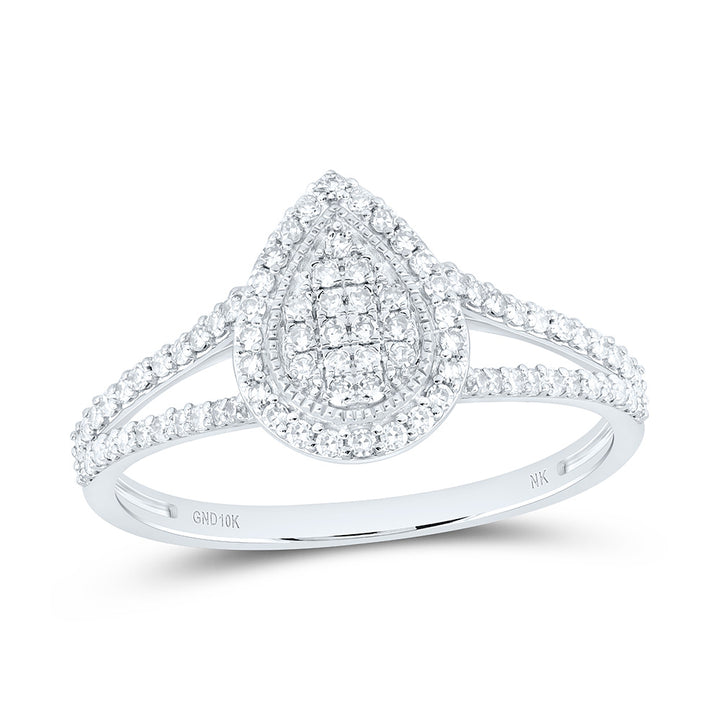 1/3CTW-NAT DIA NK FASHION PEAR RING Daisy Joyeria
