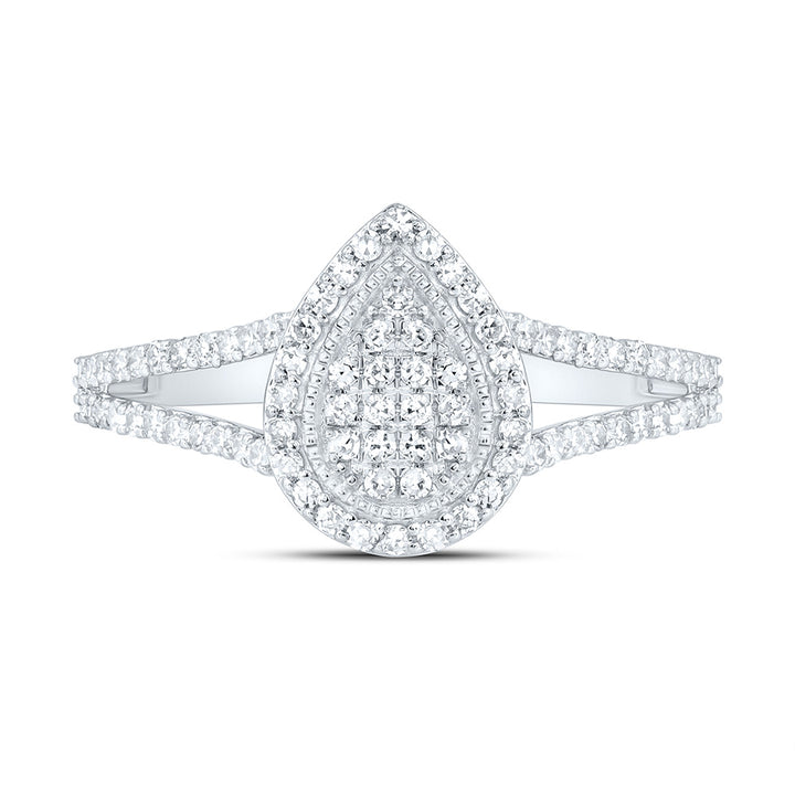 1/3CTW-NAT DIA NK FASHION PEAR RING Daisy Joyeria