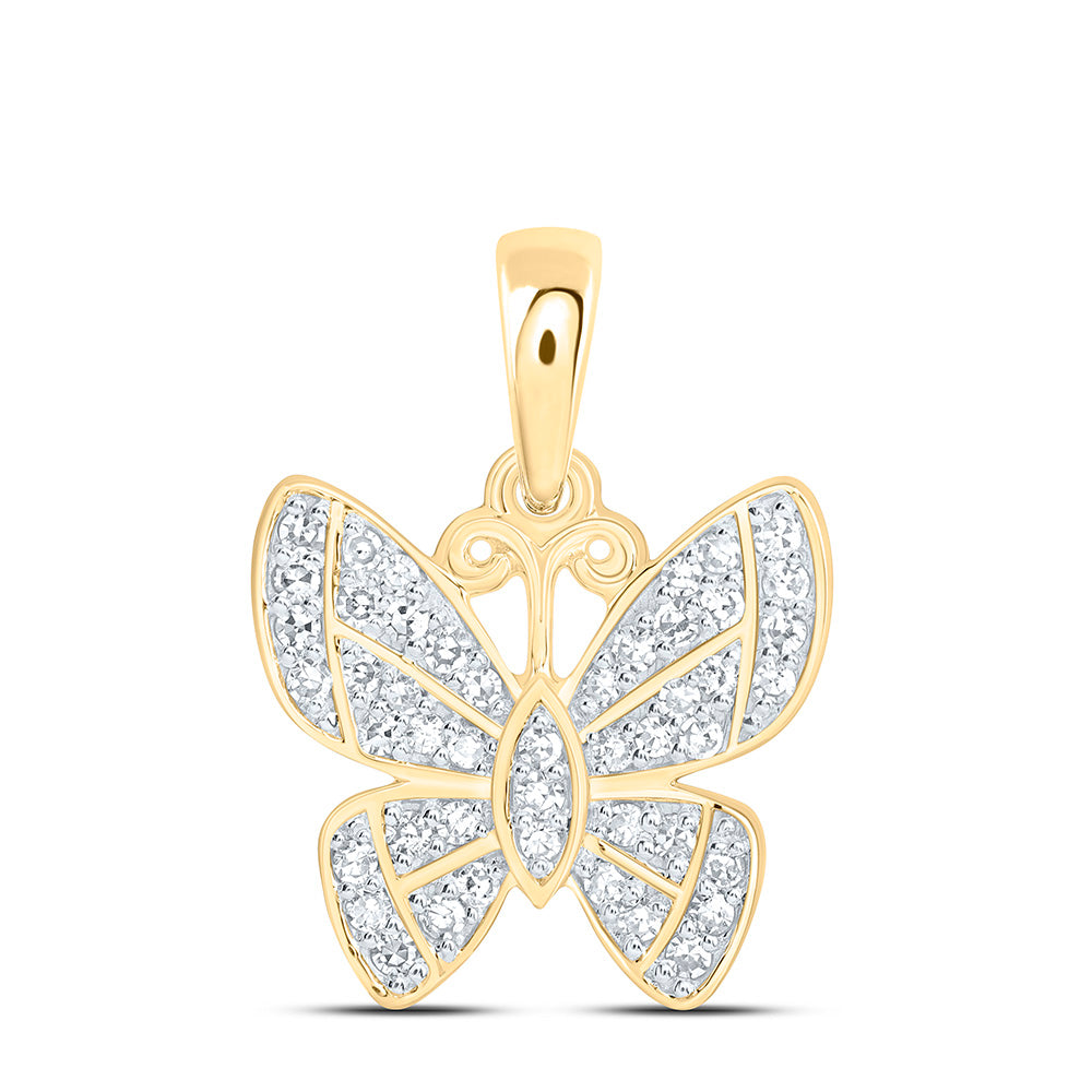 1/5CTW-NAT DIA NK FASHION BUTTERFLY PENDANT Daisy Joyeria