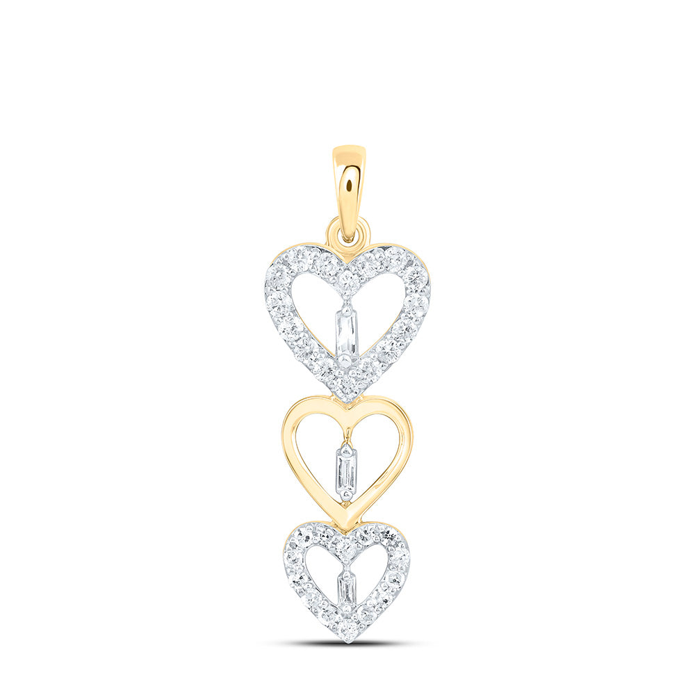 3/8CTW-NAT DIA P1 GIFT HEART PENDANT Daisy Joyeria
