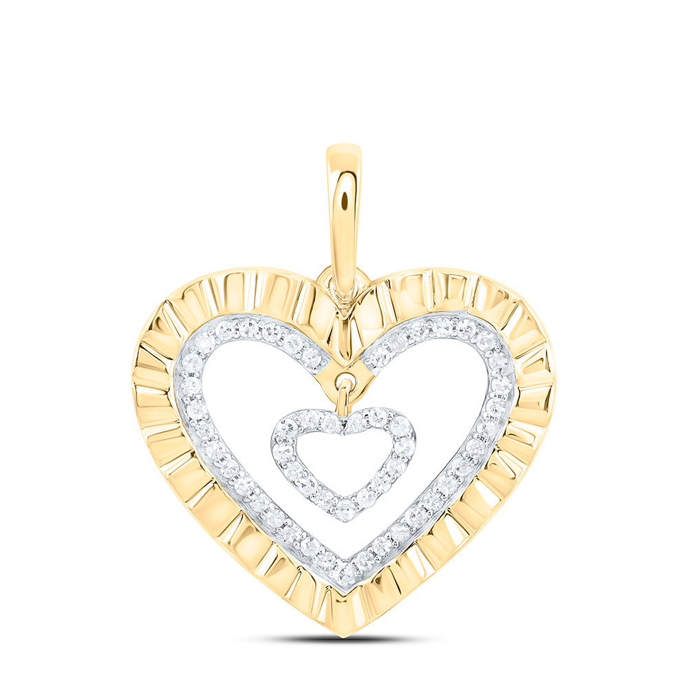1/6CTW-NAT DIA P1 GIFT HEART PENDANT Daisy Joyeria