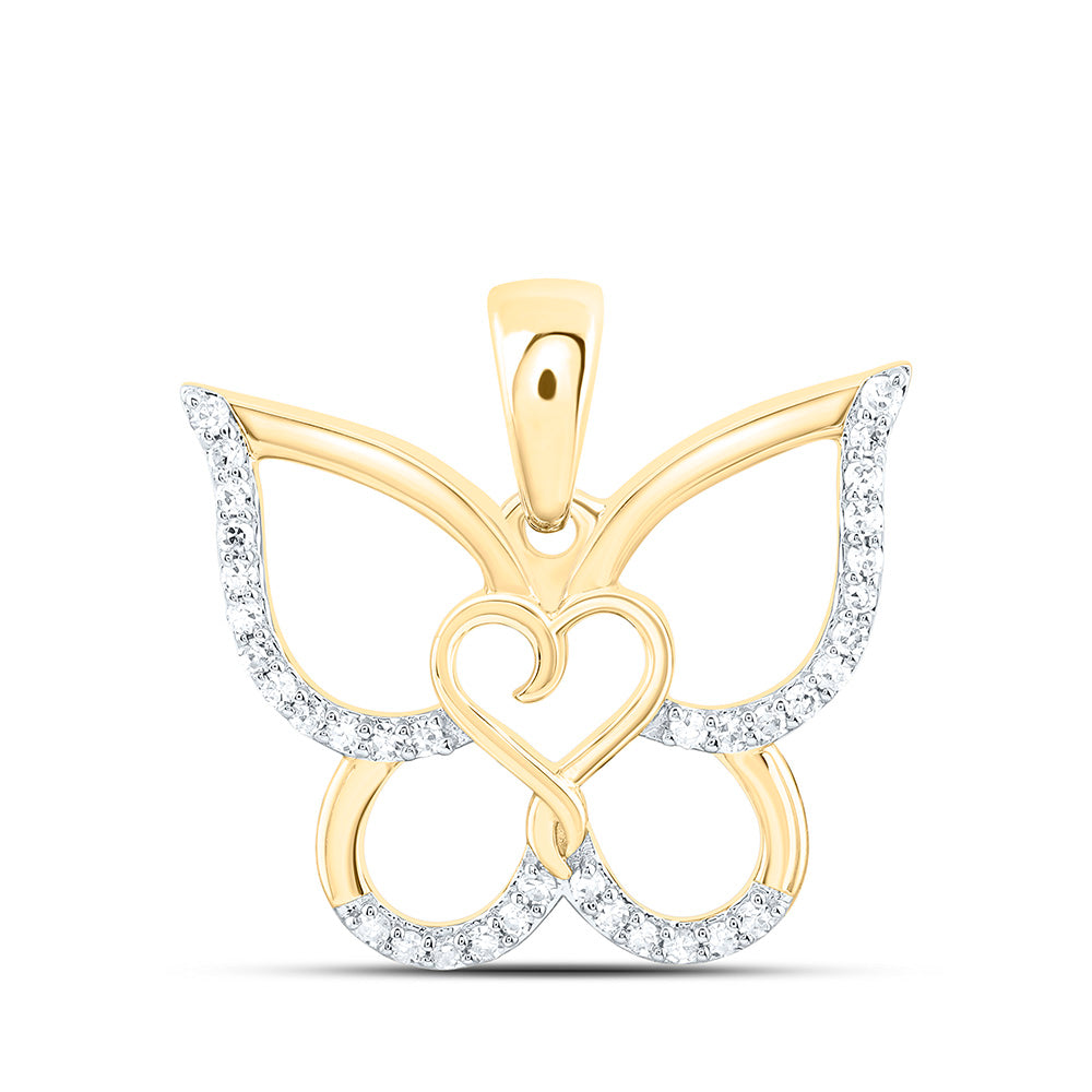 1/6CTW-NAT DIA CN FASHION HEART BUTTERFLY PENDANT Daisy Joyeria