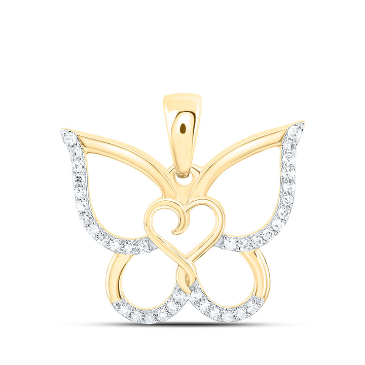1/6CTW-NAT DIA CN FASHION HEART BUTTERFLY PENDANT Daisy Joyeria