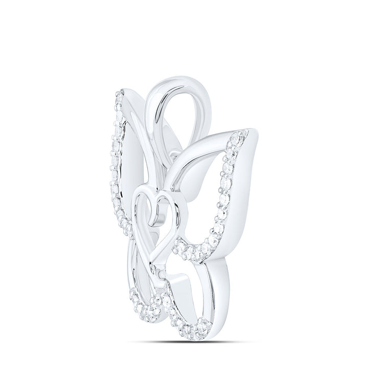 1/6CTW-NAT DIA CN FASHION HEART BUTTERFLY PENDANT Daisy Joyeria