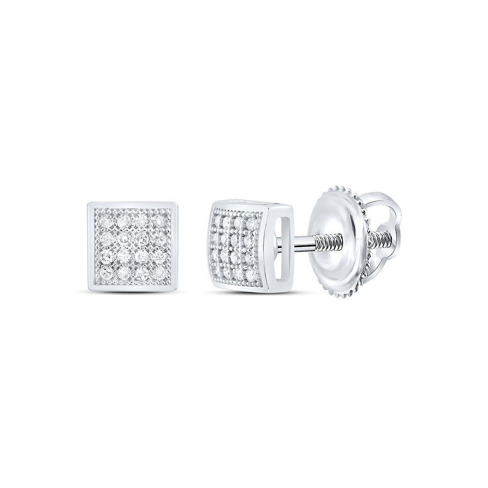 1/10CTW-NAT DIA P1 GIFT MICRO-PAVE SQUARE EARRING Daisy Joyeria