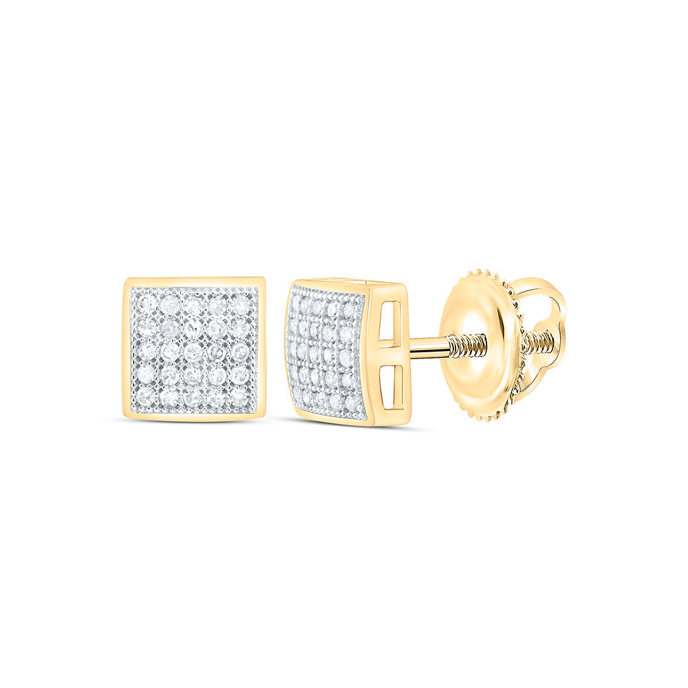 1/8CTW-NAT DIA P1 GIFT MICRO-PAVE SQUARE EARRING Daisy Joyeria