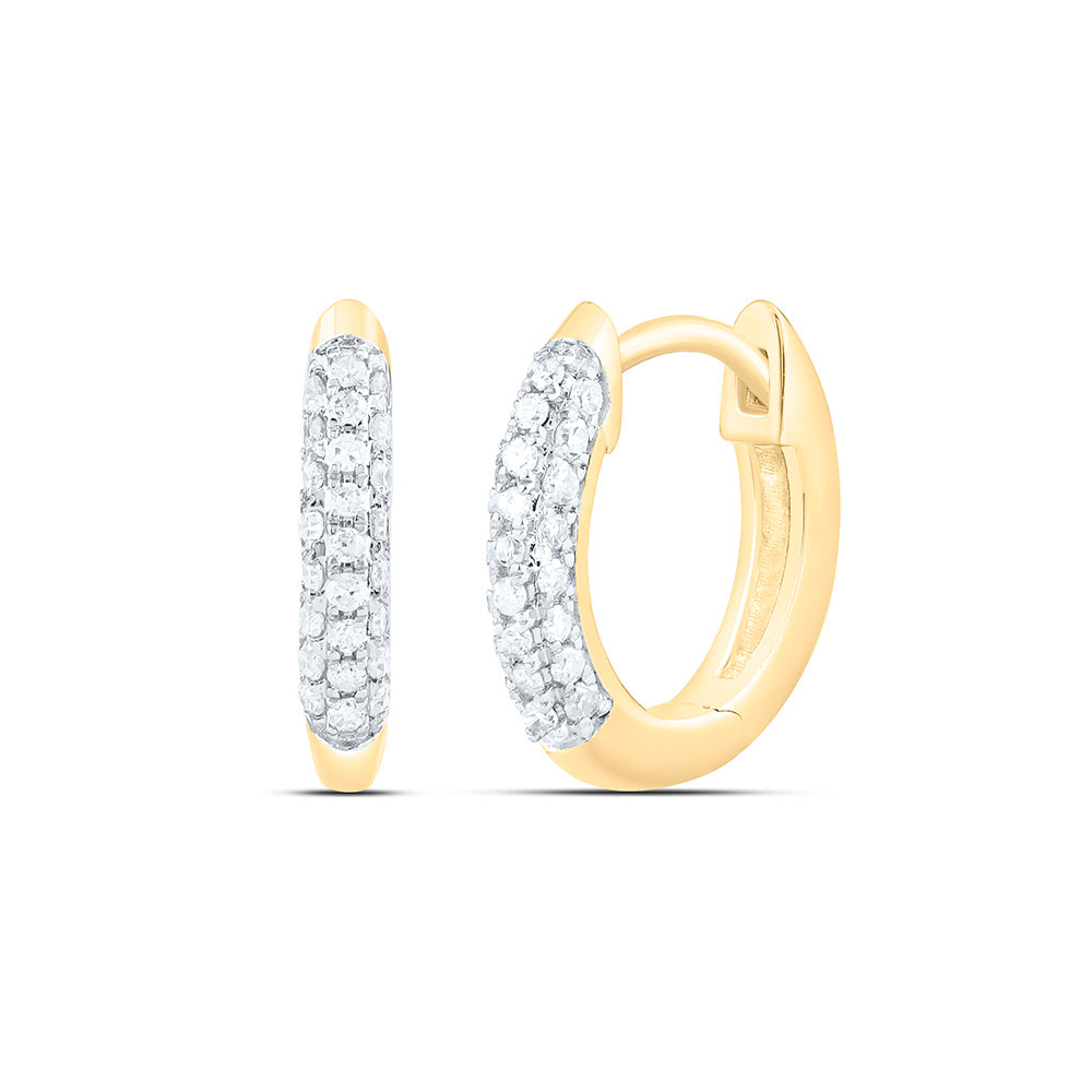 1/8CTW-NAT DIA P1 GIFT MICRO-PAVE HOOP EARRING Daisy Joyeria