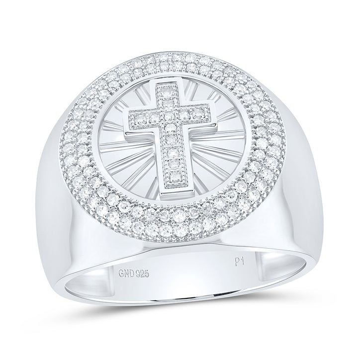1/4CTW-NAT DIA P1 GIFT CROSS ROUND RING Daisy Joyeria