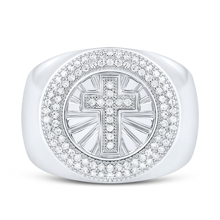 1/4CTW-NAT DIA P1 GIFT CROSS ROUND RING Daisy Joyeria
