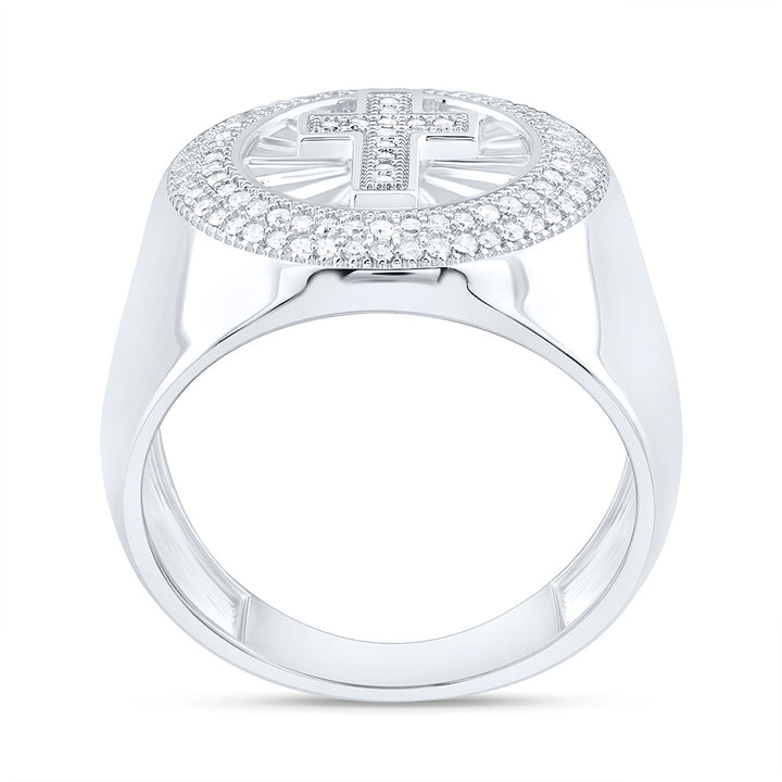 1/4CTW-NAT DIA P1 GIFT CROSS ROUND RING Daisy Joyeria