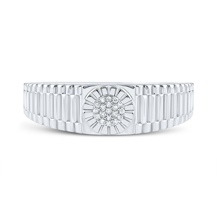 1/20CTW-NAT DIA P1 GIFT MICRO-PAVE ROUND MENS RING Daisy Joyeria