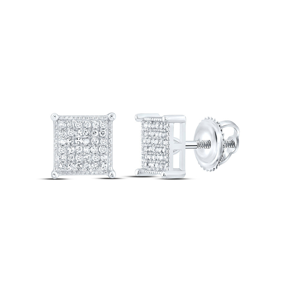 1/6CTW-NAT DIA P1 GIFT MICRO-PAVE SQUARE EARRING Daisy Joyeria