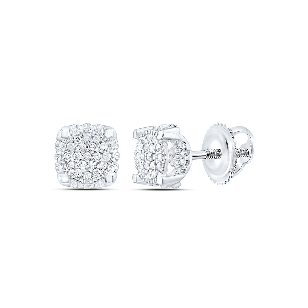 1/8CTW-NAT DIA P1 GIFT MICRO-PAVE ROUND EARRING Daisy Joyeria